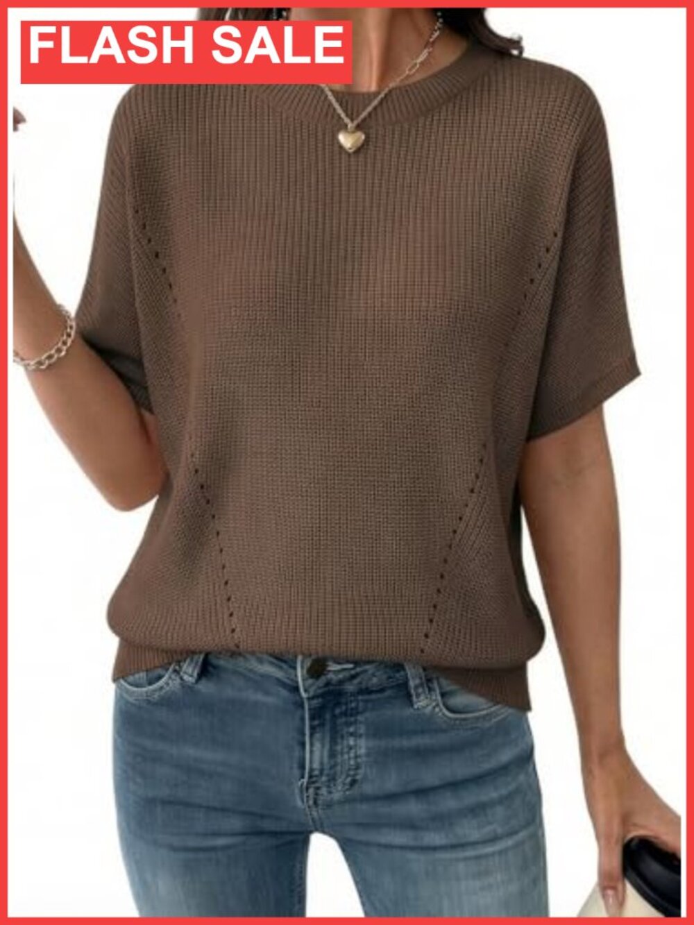 Dokotoo Womens Short Sleeve Rib-Knit Sweater V Neck Off Shoulder Pullover Top
